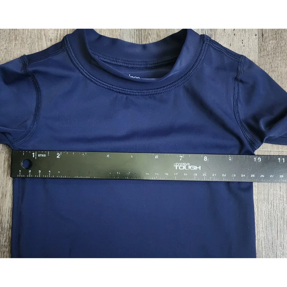 Quince Rash Guard Kids 12-18M Navy Blue Long Sleeve Swim Top ATG001